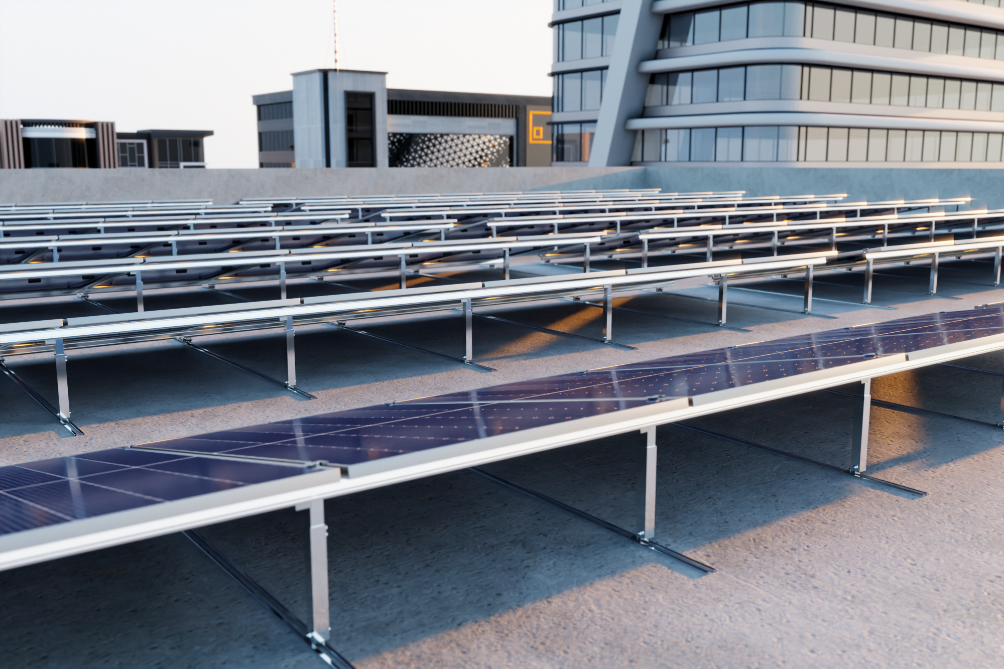 Ballasted System on a concrete roof