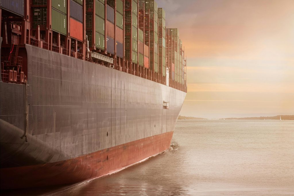 Containers On Ship